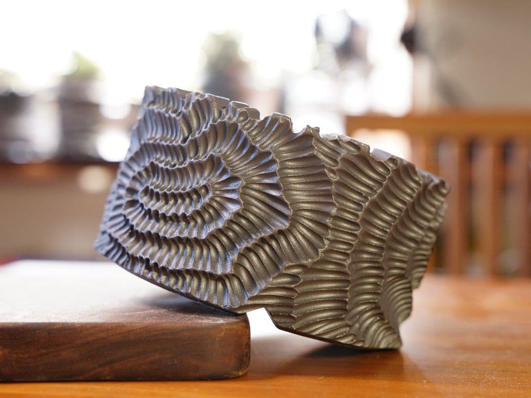 手作植木鉢 ハンドメイド 陶器鉢 塊根植物 アガべ Lサイズ A-716