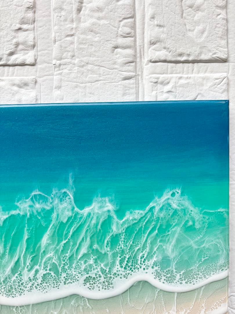 新しい一歩を踏み出す方へ　深呼吸する海　海アート42cm × 22cm