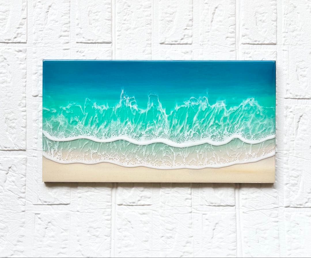 新しい一歩を踏み出す方へ　深呼吸する海　海アート42cm × 22cm