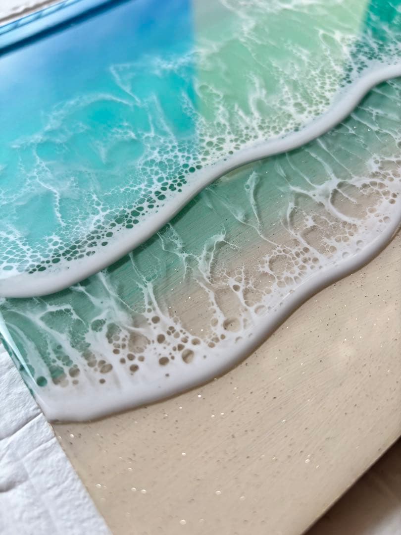 新しい一歩を踏み出す方へ　深呼吸する海　海アート42cm × 22cm