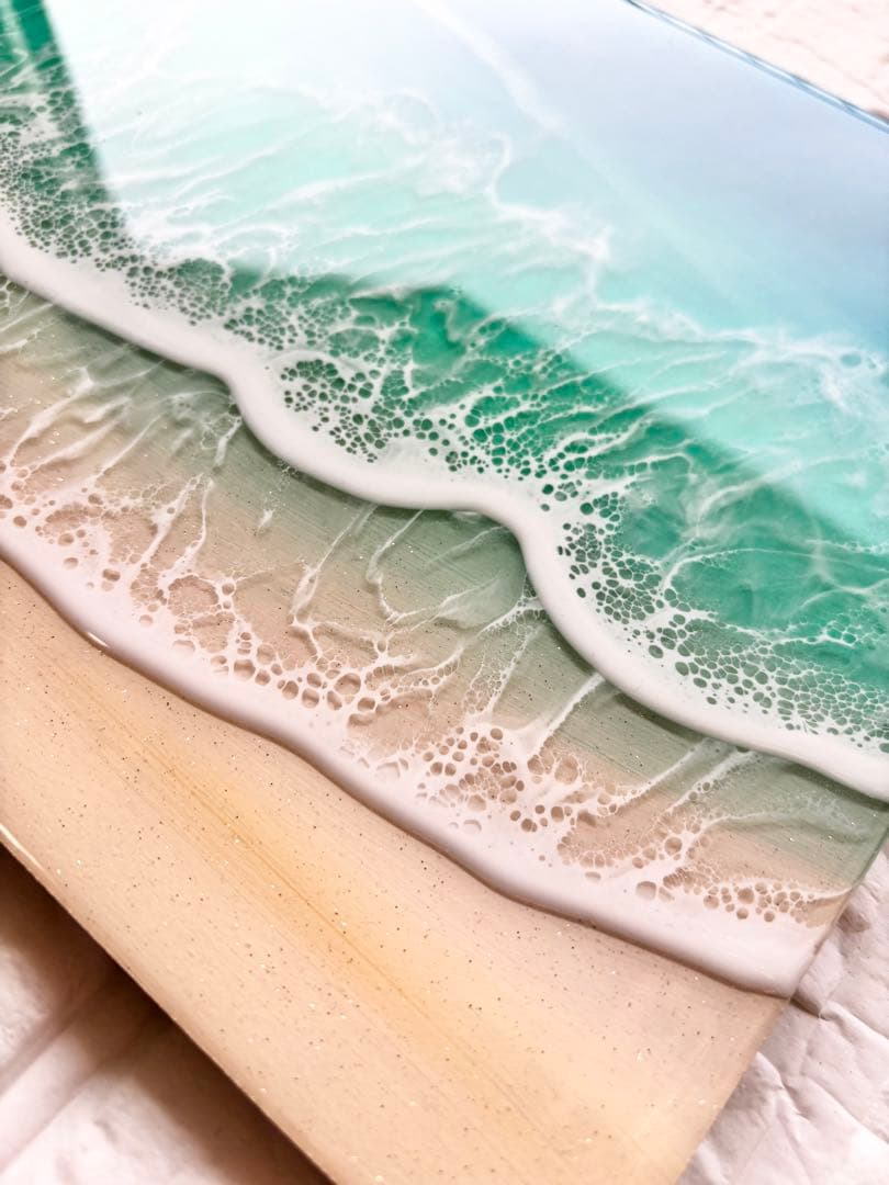 新しい一歩を踏み出す方へ　深呼吸する海　海アート42cm × 22cm