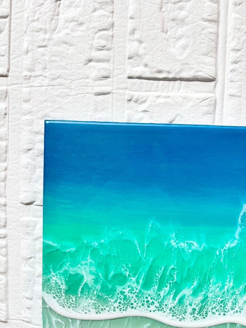 新しい一歩を踏み出す方へ　深呼吸する海　海アート42cm × 22cm