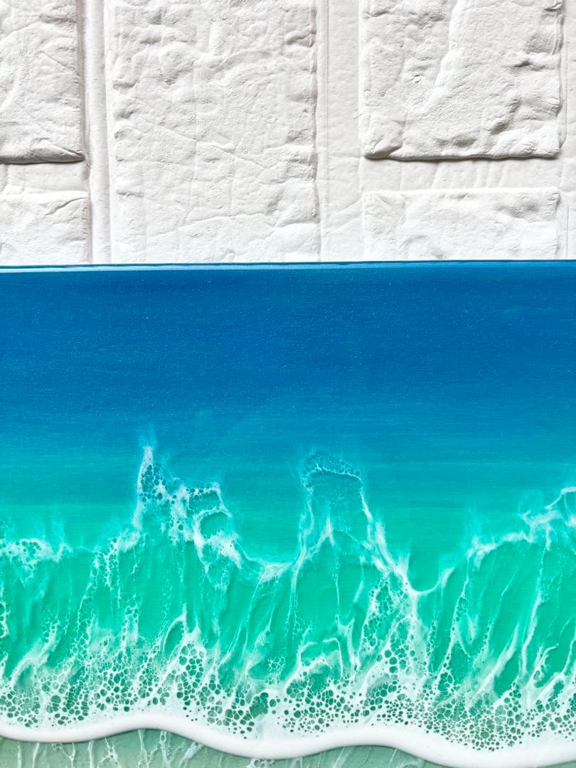 新しい一歩を踏み出す方へ　深呼吸する海　海アート42cm × 22cm