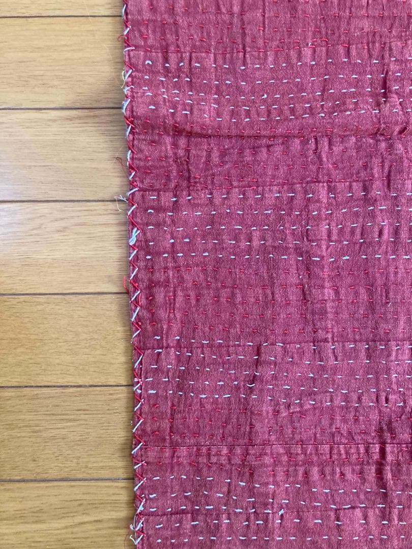 インド　パッチワーク　カンタ　ダブルサイズ　ベッドカバー　1