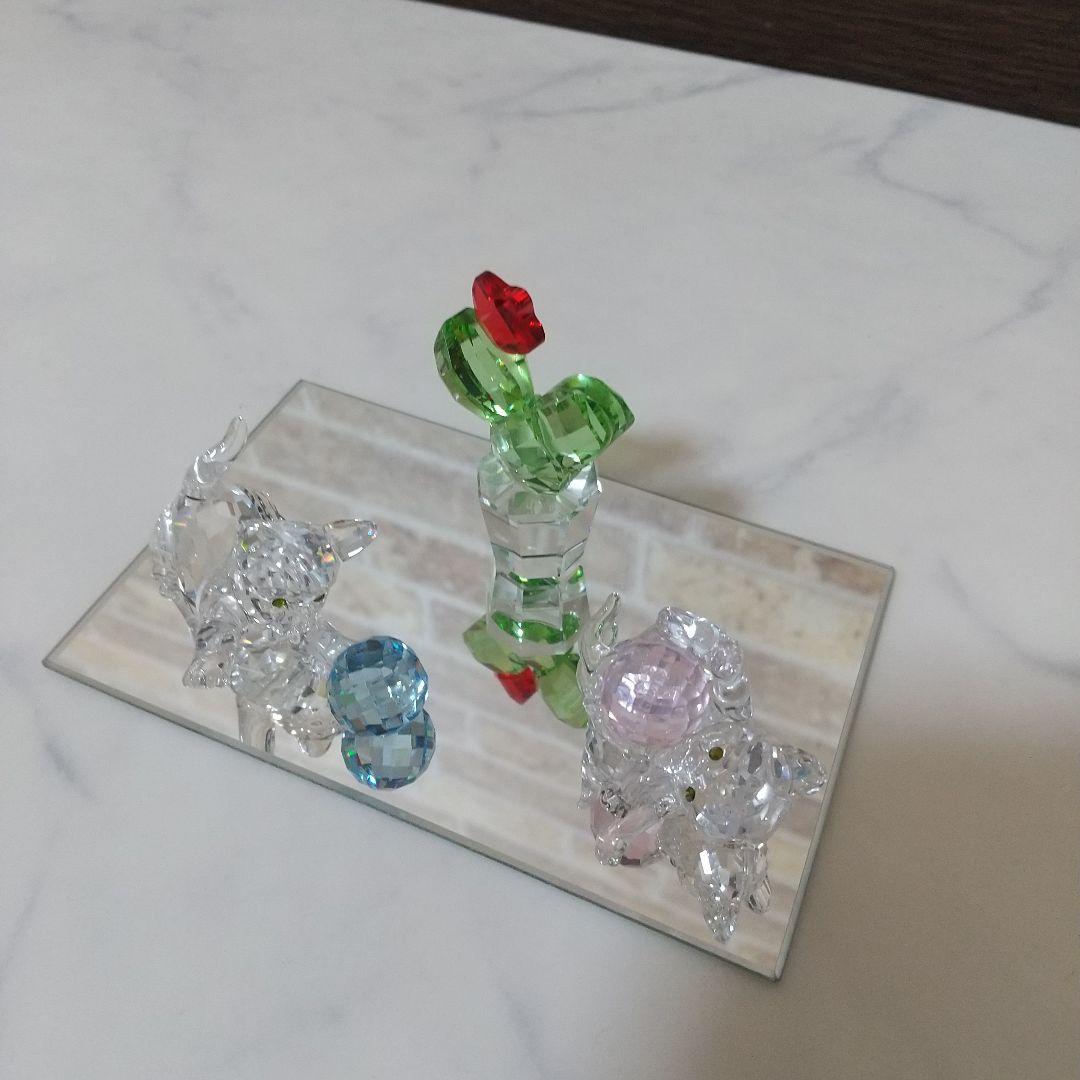 ☆　スワロフスキー 　サボテン 猫 ボール セット