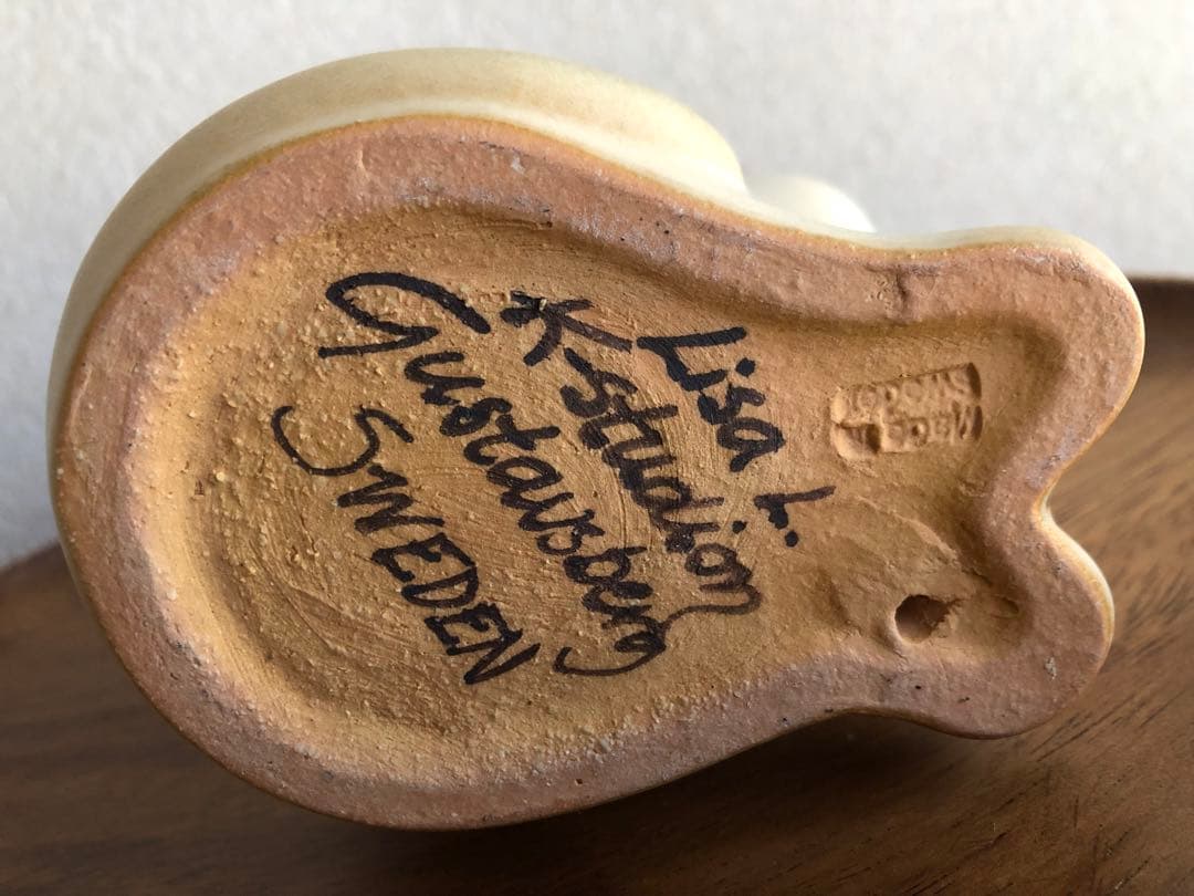 ★リサラーソン置物★キャットマンズ親子★ホワイト×ブラウン★