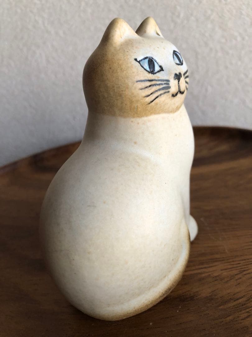 ★リサラーソン置物★キャットマンズ親子★ホワイト×ブラウン★