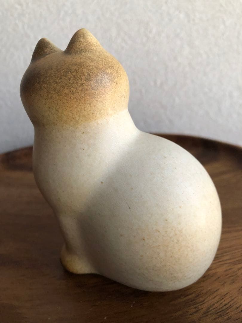 ★リサラーソン置物★キャットマンズ親子★ホワイト×ブラウン★