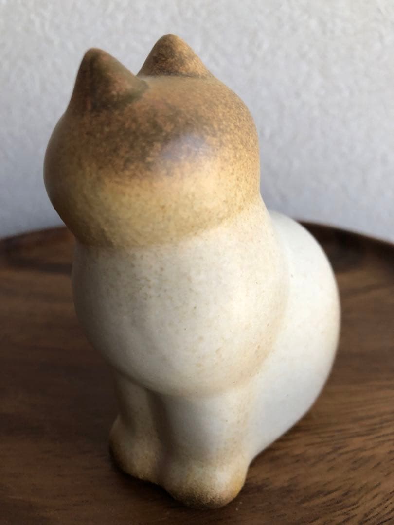 ★リサラーソン置物★キャットマンズ親子★ホワイト×ブラウン★