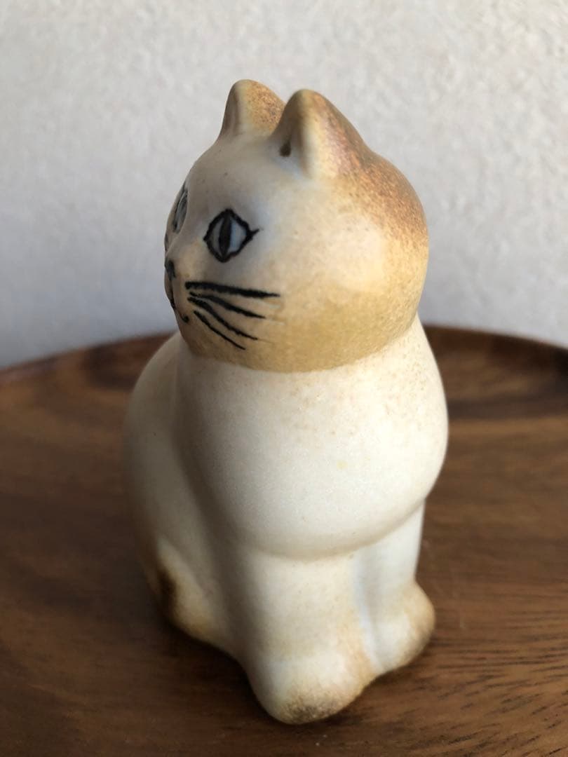 ★リサラーソン置物★キャットマンズ親子★ホワイト×ブラウン★