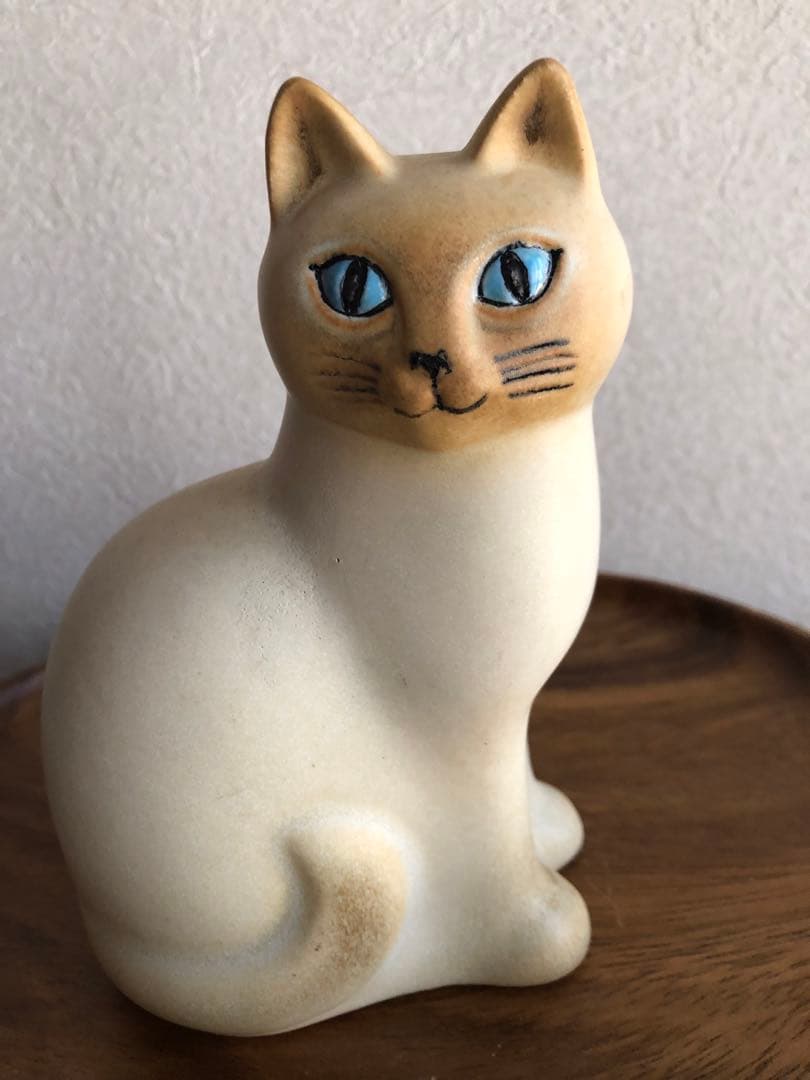★リサラーソン置物★キャットマンズ親子★ホワイト×ブラウン★