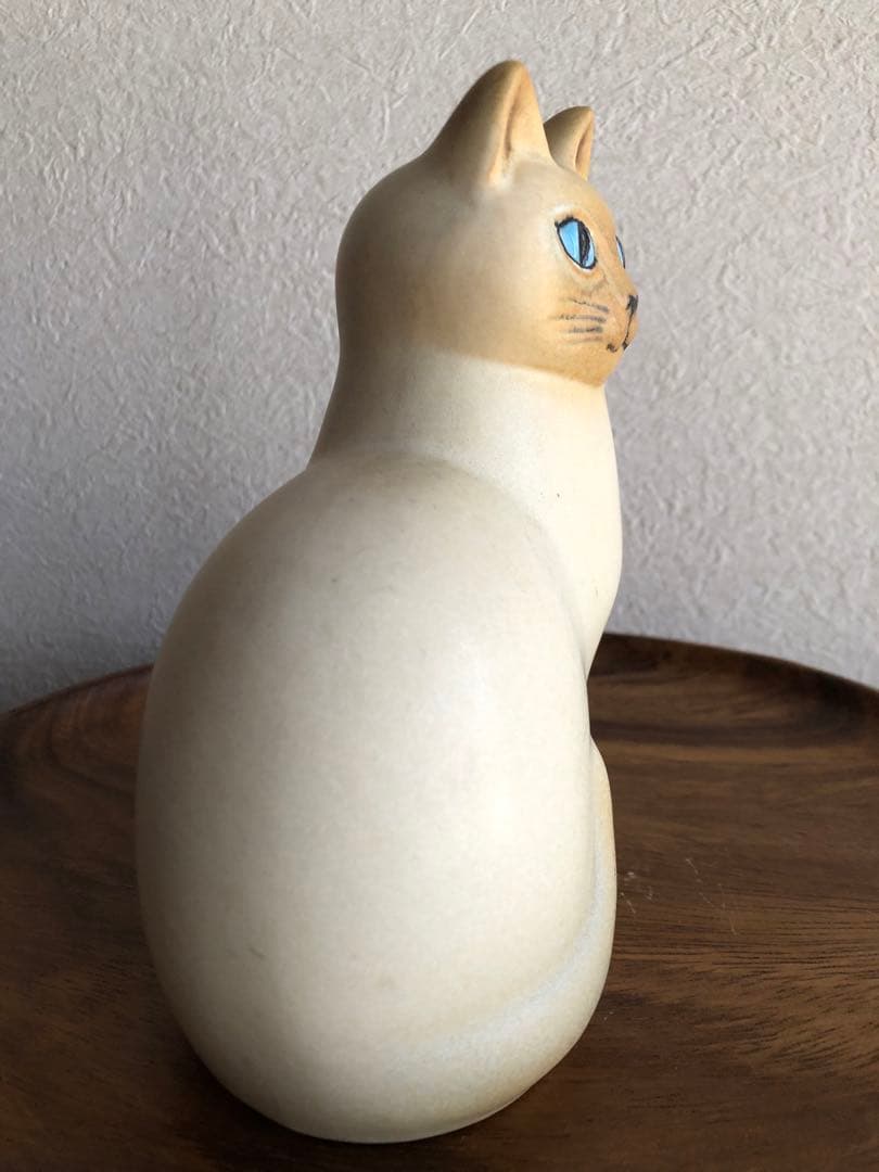 ★リサラーソン置物★キャットマンズ親子★ホワイト×ブラウン★