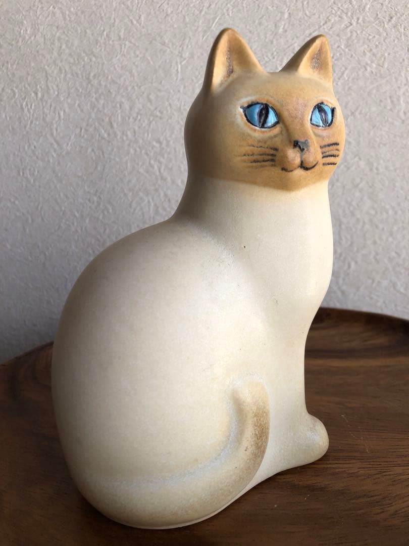 ★リサラーソン置物★キャットマンズ親子★ホワイト×ブラウン★