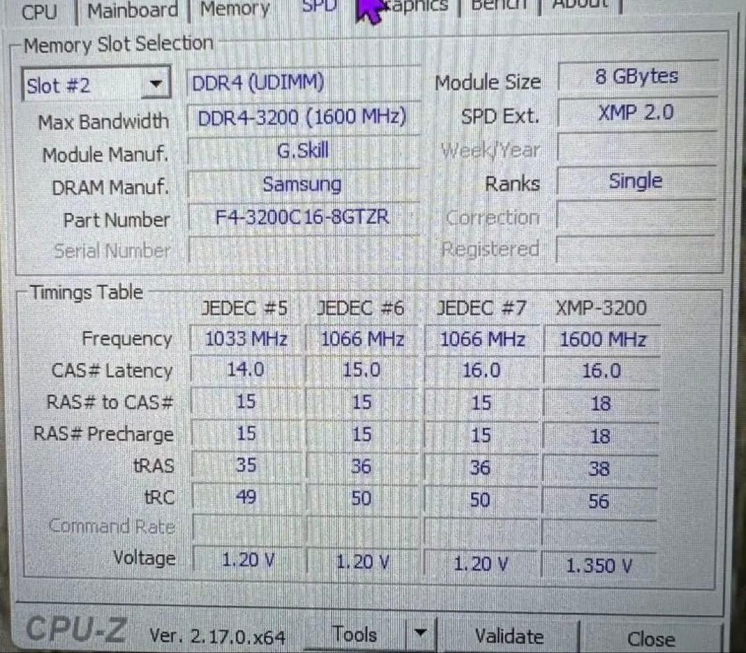 Trident Z RGB 16GB｜DDR4-3200 CL16 中古