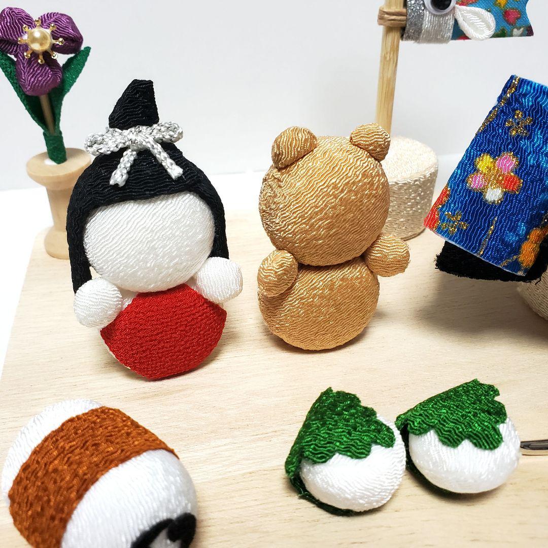 2602 端午の節句 初節句 金太郎 兜 日本刀 鯉のぼり 菖蒲 男の子 縮緬