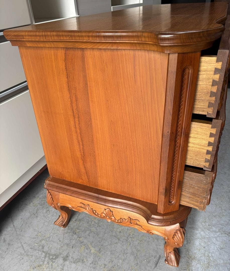 渡辺家具 最高級 天然木 ローチェスト、約80kg 幅144cm Used/美品