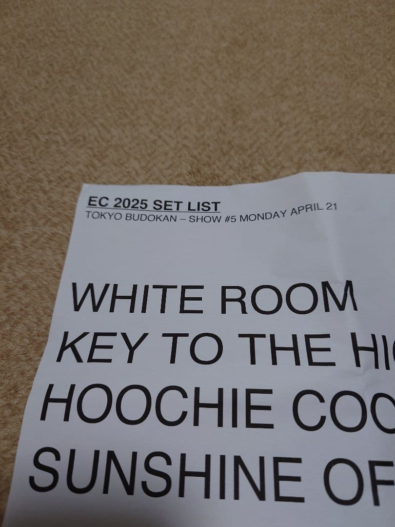 Eric clapton 本人使用セトリ 来日公演2025