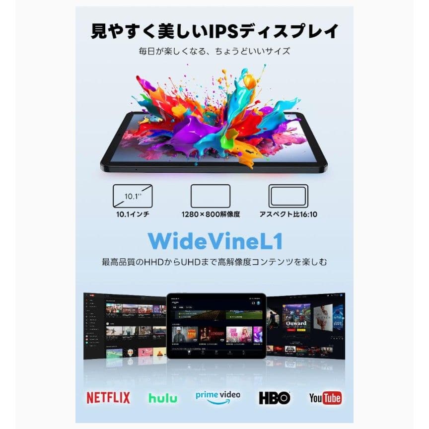 Android 15 タブレット　10.1インチ　8コア　24GB 128GB