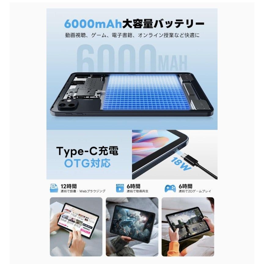 Android 15 タブレット　10.1インチ　8コア　24GB 128GB