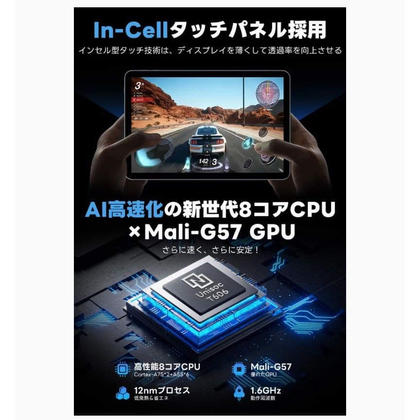 Android 15 タブレット　10.1インチ　8コア　24GB 128GB