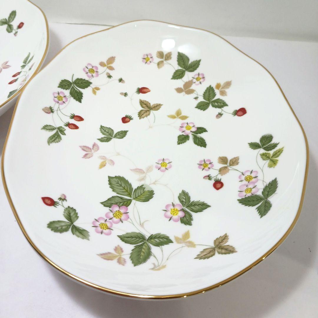 Y3332-22 ウェッジウッド ワイルドストロベリー オーバル 皿 2枚セット