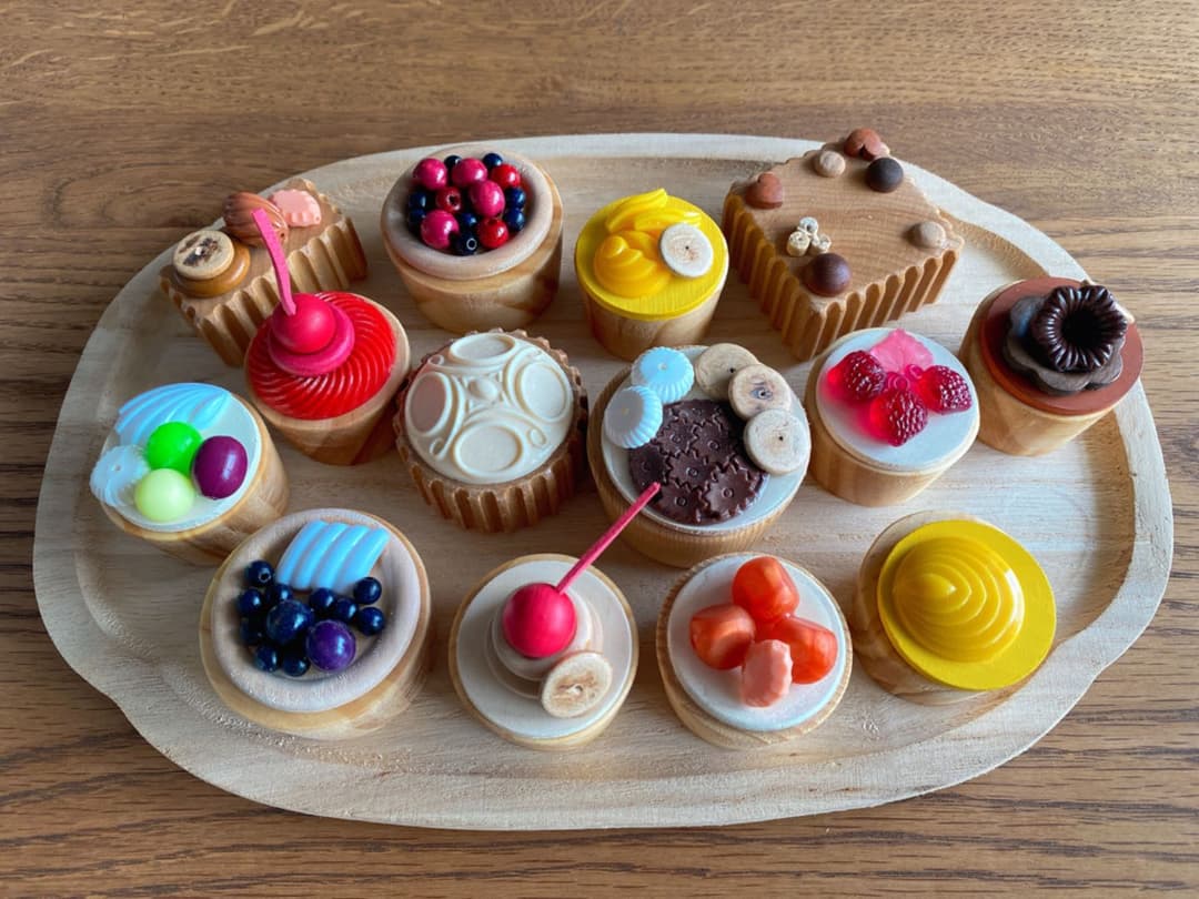 メンテナンス中　おままごと　タルト　ハンドメイド　木製　ケーキ　ままごと