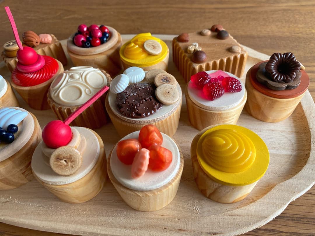 メンテナンス中　おままごと　タルト　ハンドメイド　木製　ケーキ　ままごと