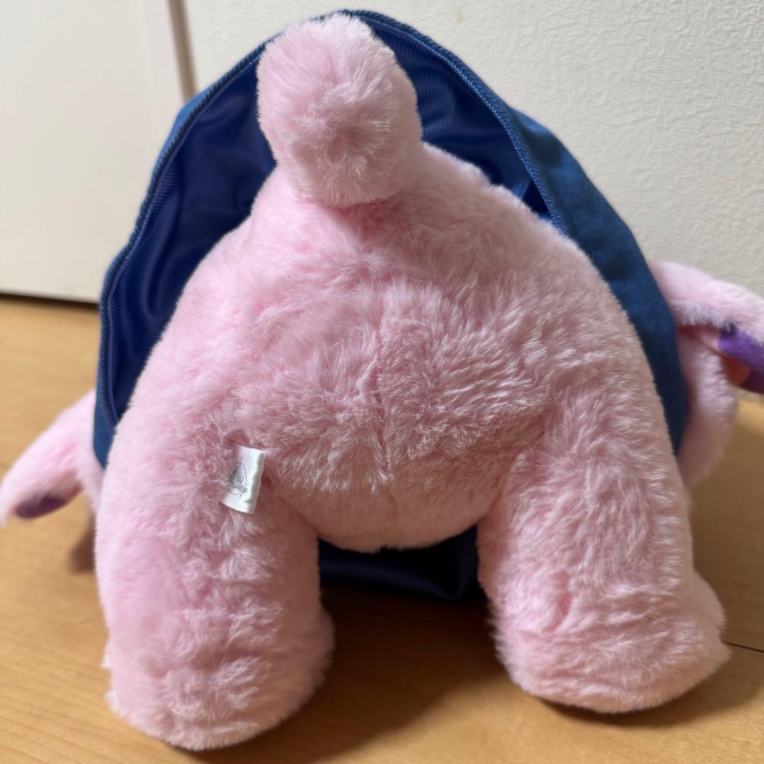 リロアンドスティッチ エンジェル デニム ワンピース ぬいぐるみ リボン