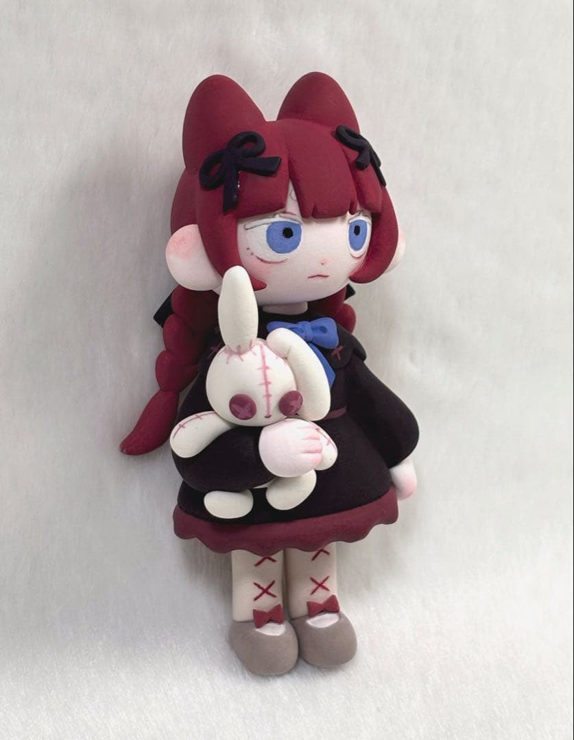 粘土フィギュア　ハンドメイド　ロリィタ　ダーク