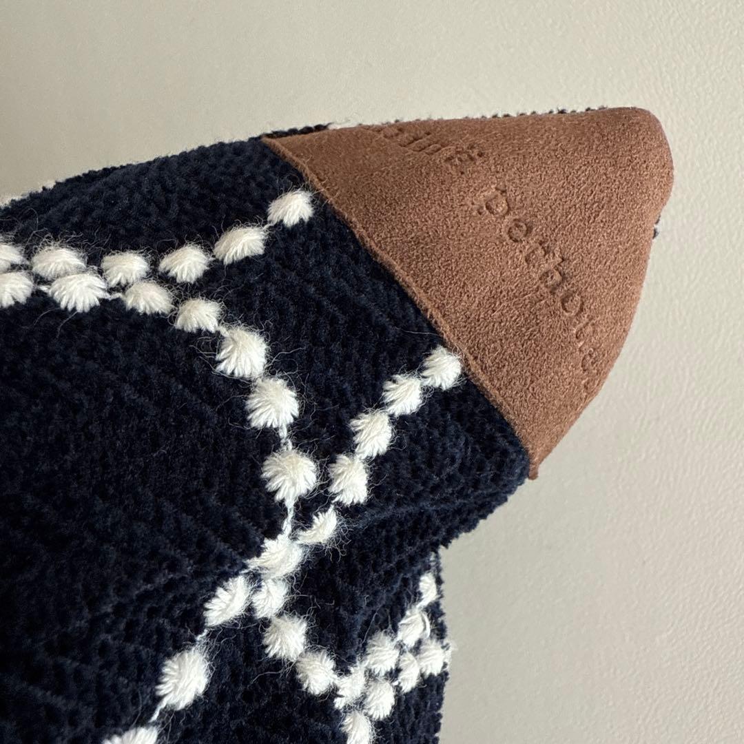 正規品 ミナペルホネン タンバリン クッション 大 コーデュロイ navy