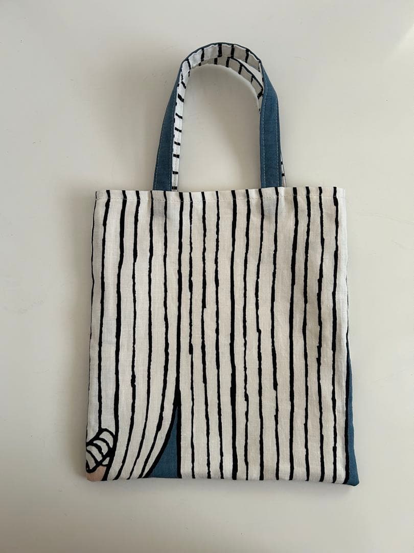 ミナペルホネン生地使用　ハンドメイドミニトート　swing ブルー