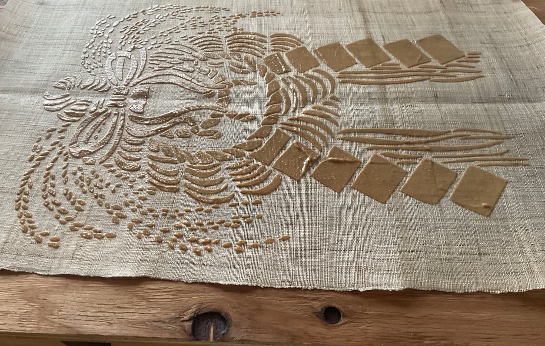 藍染　正月飾り　しめ縄　暖簾