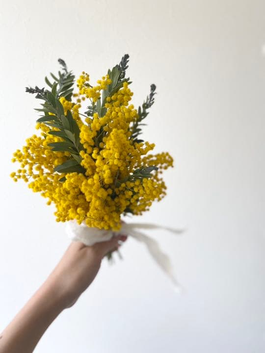 鮮やかyellowミモザのスワッグ②