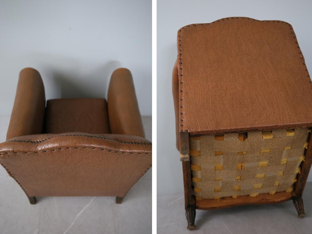 フランスアンティークアームソファ/サロンチェア/椅子イス/ラウンジ(90-122