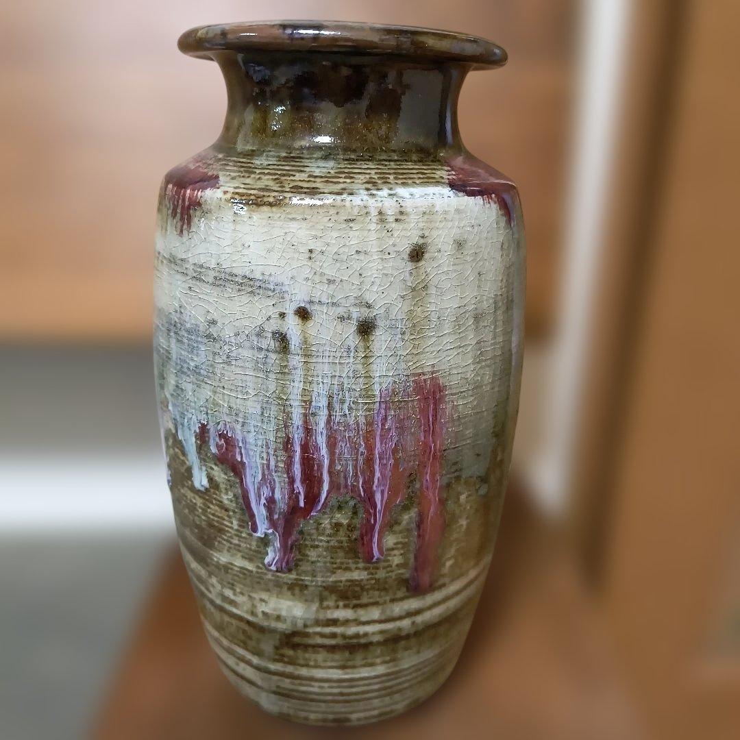 陶器製グリーンパープル瓶