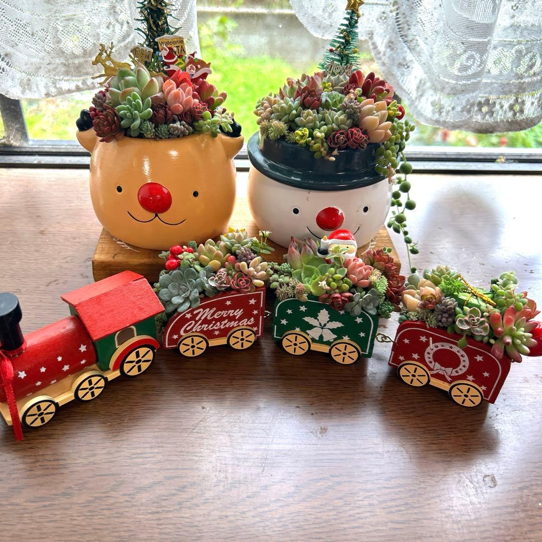 ❤️クミりん様　オーダー❤️機関車train トナカイ.雪だるま器3点