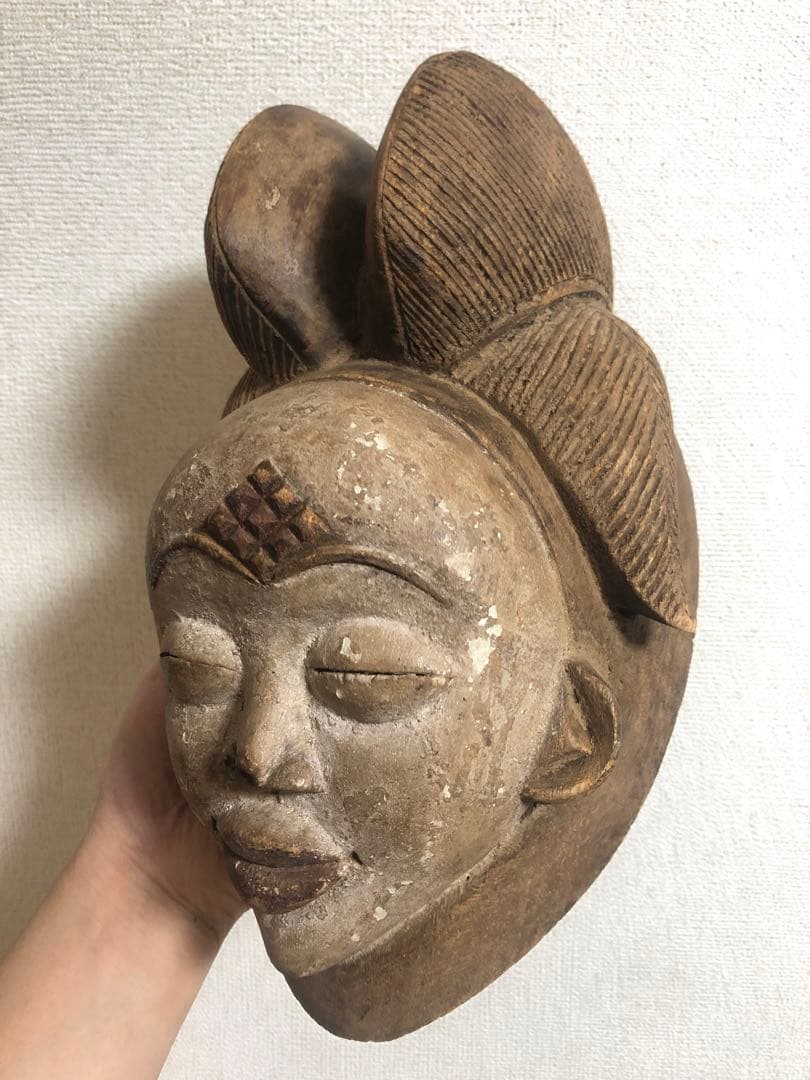 プヌ族　仮面　マスク　アフリカンアート　プリミティブアート