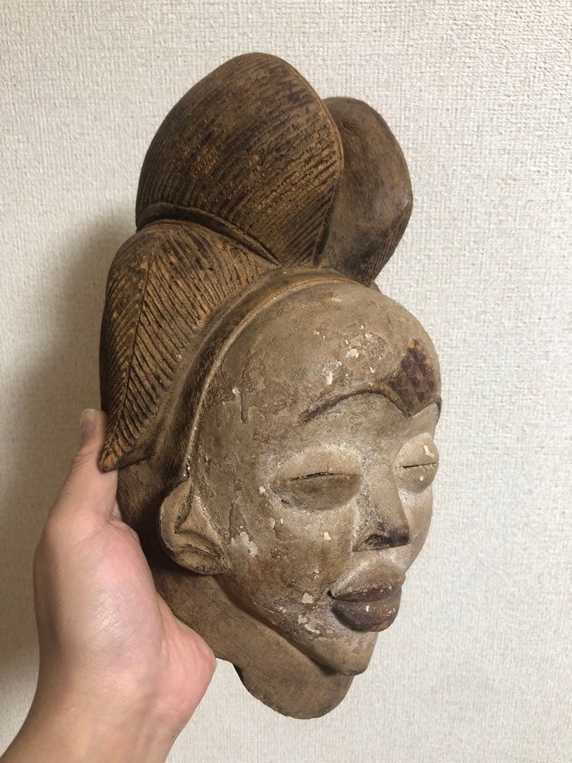 プヌ族　仮面　マスク　アフリカンアート　プリミティブアート