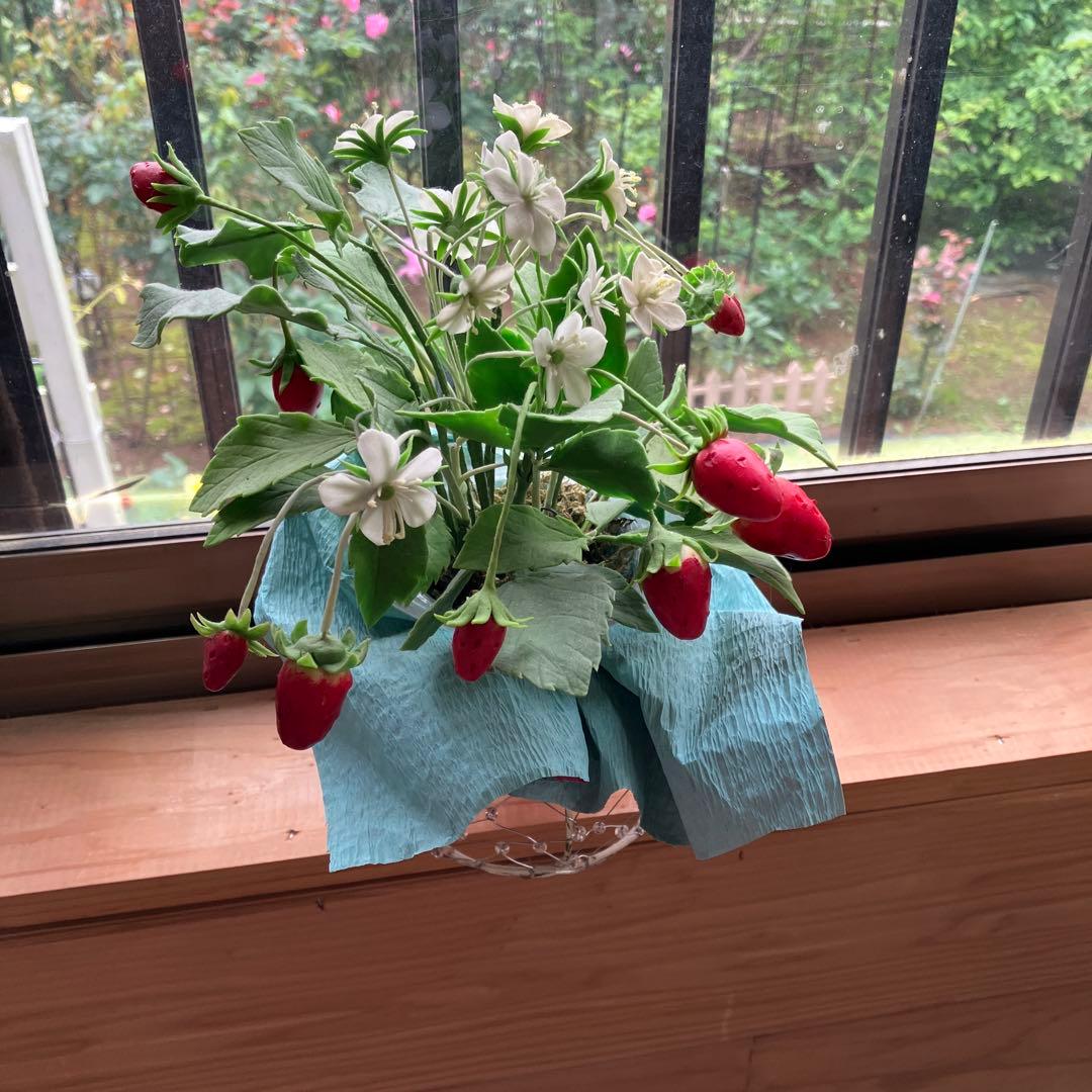 粘土細工、いちご