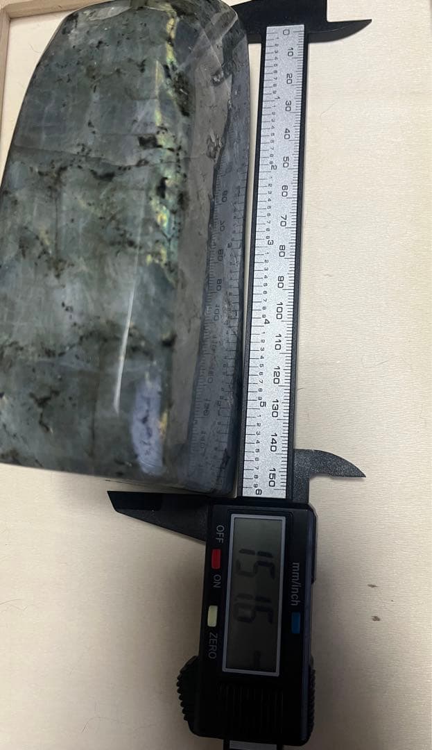 ラブラドライト　置き物　天然石　黄色オレンジ　原石　高品質