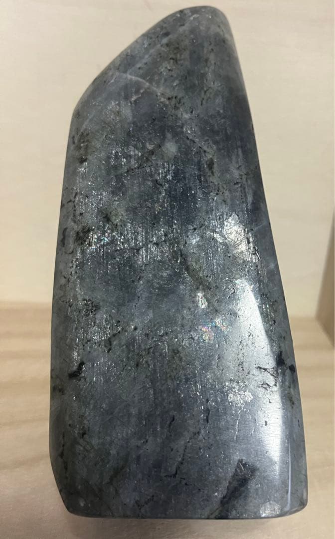 ラブラドライト　置き物　天然石　黄色オレンジ　原石　高品質