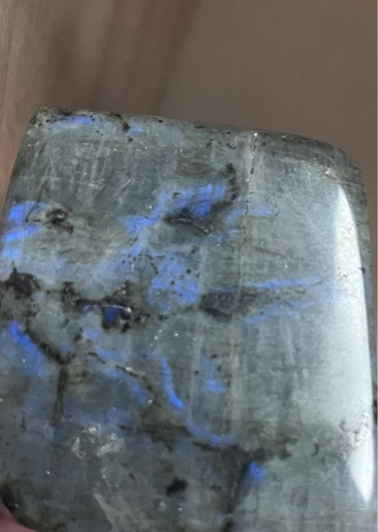 ラブラドライト　置き物　天然石　黄色オレンジ　原石　高品質