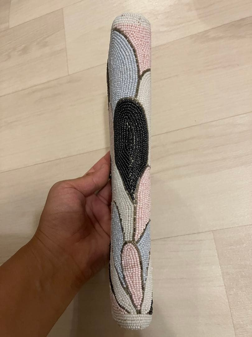 【昭和レトロ✨ハンドメイド】がま口ビーズクラッチバッグ