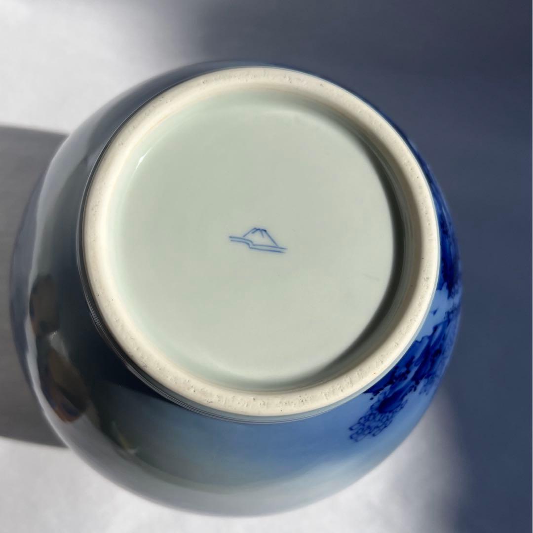 オールド深川　染付山水　花瓶　7号　中古品