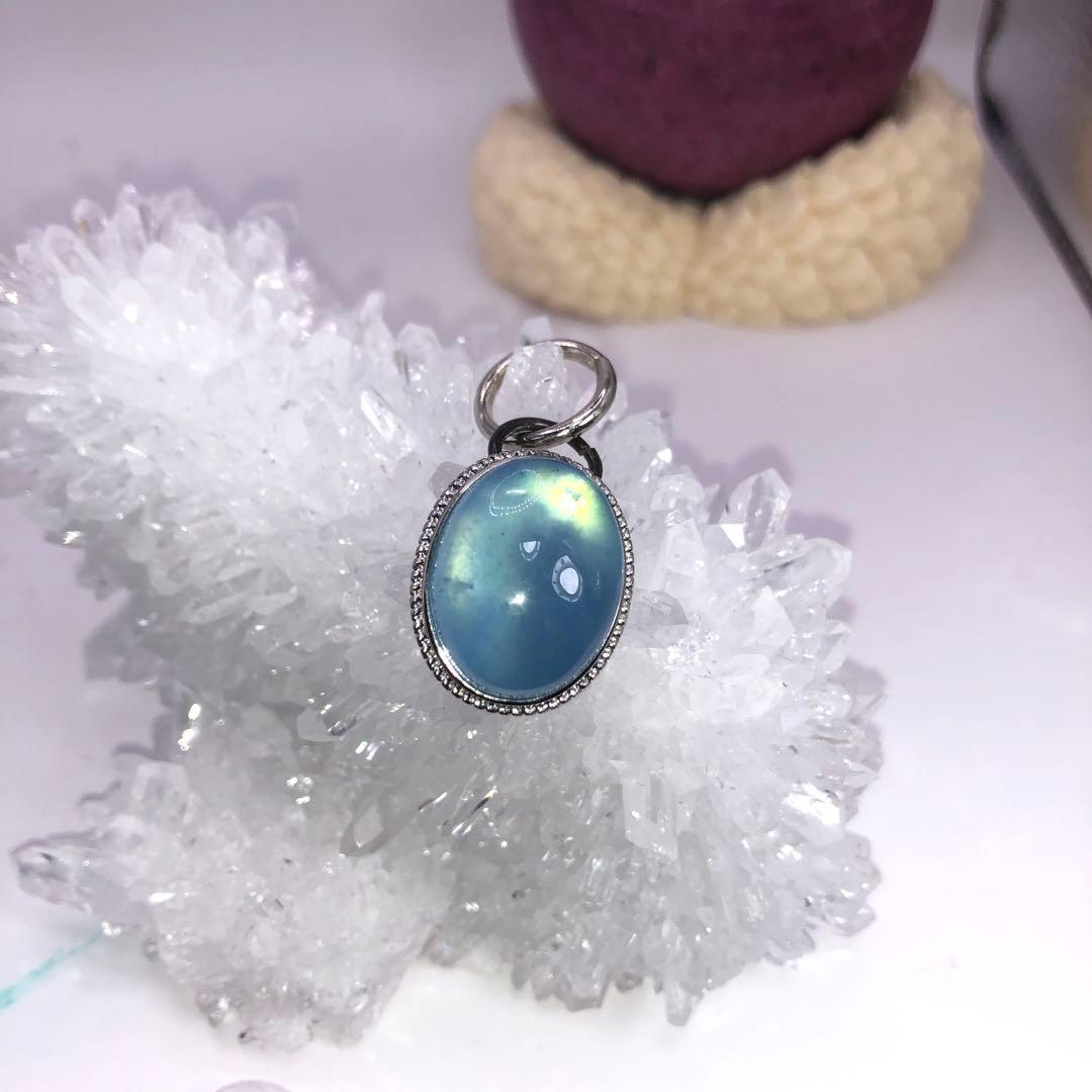天然石　パワーストーン　アクアマリンペンダントトップ