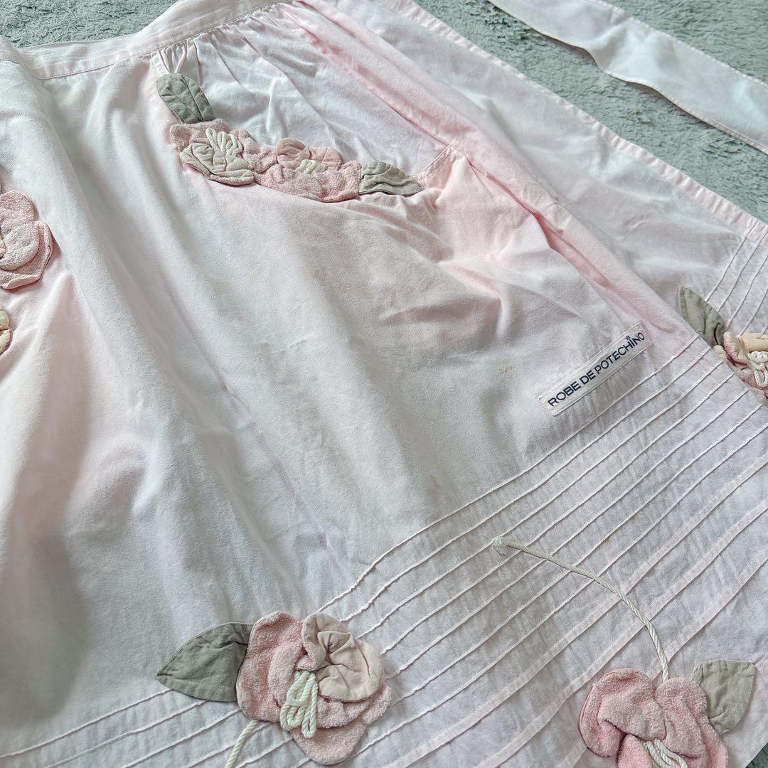 POTECHINO ポテチーノ お花モチーフ エプロン 前掛け 尾道 ピンク