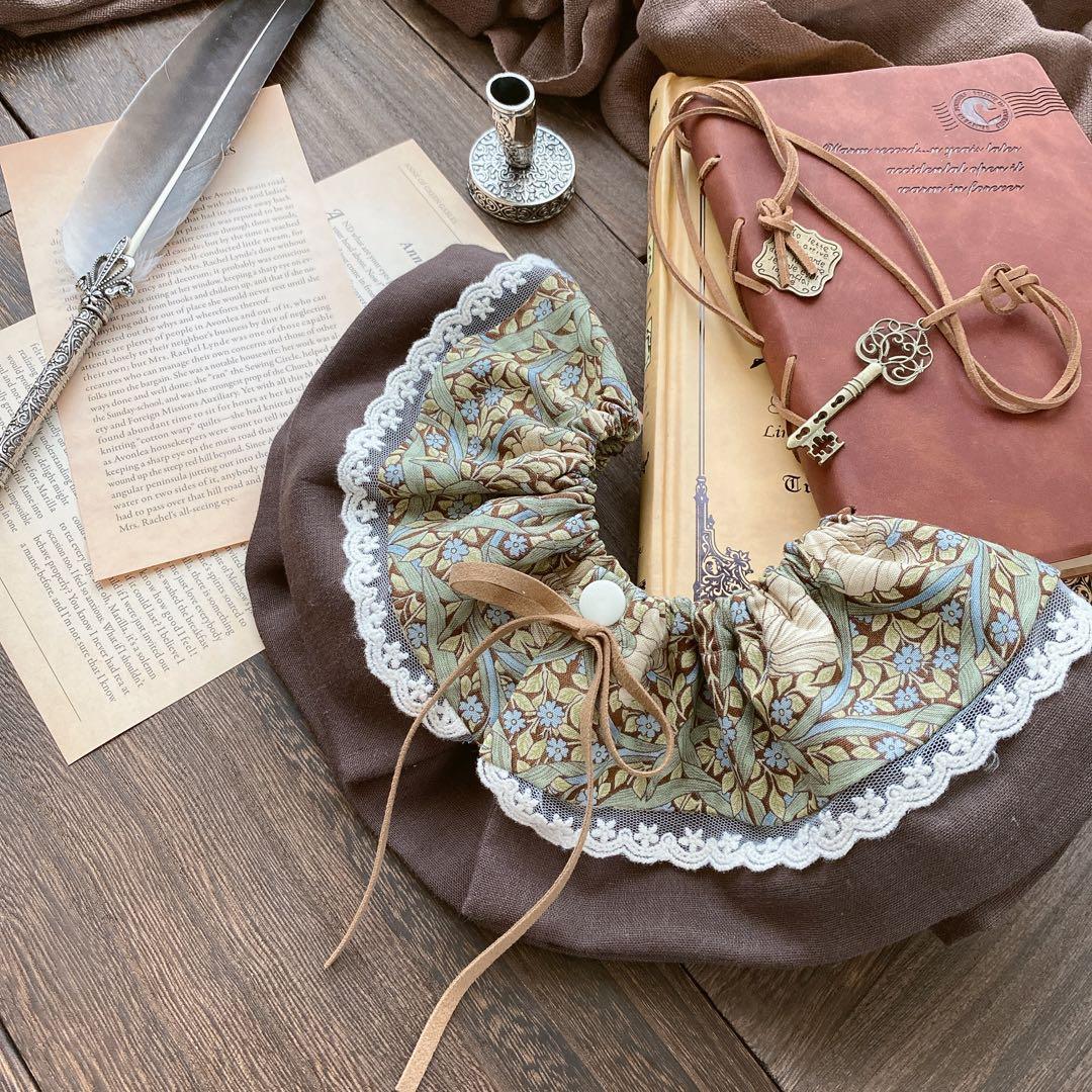 きちんとフリルスタイ（ピンパネル/ベージュブラウン）ウィリアムモリス 冠婚葬祭