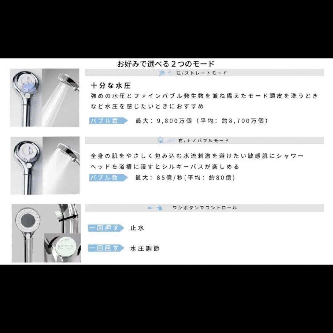 シャワーヘッド 節水 美容 ナノバブル　浴室