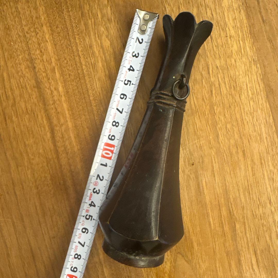 室町時代古美術　花器　古銅一輪挿し　木箱付き