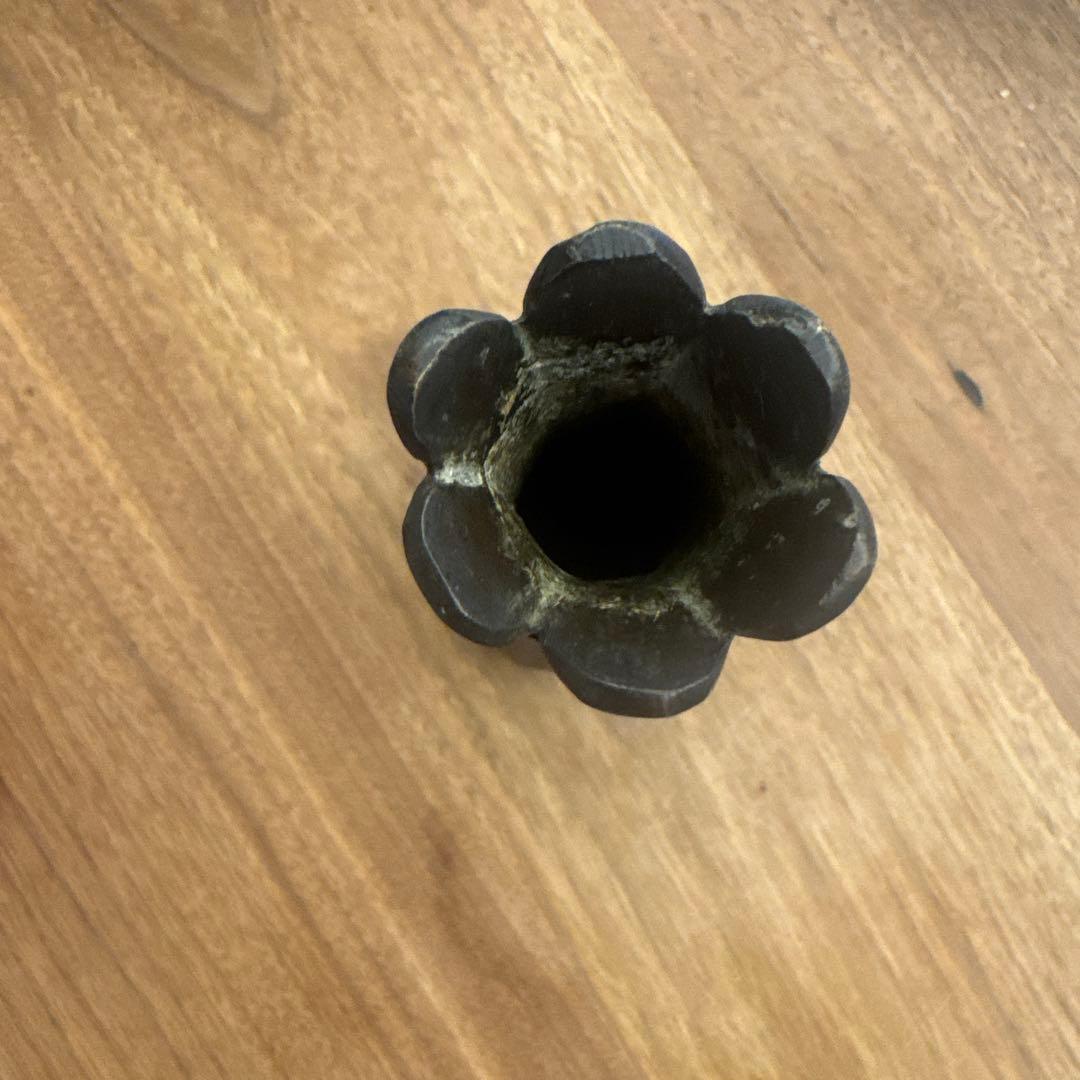 室町時代古美術　花器　古銅一輪挿し　木箱付き